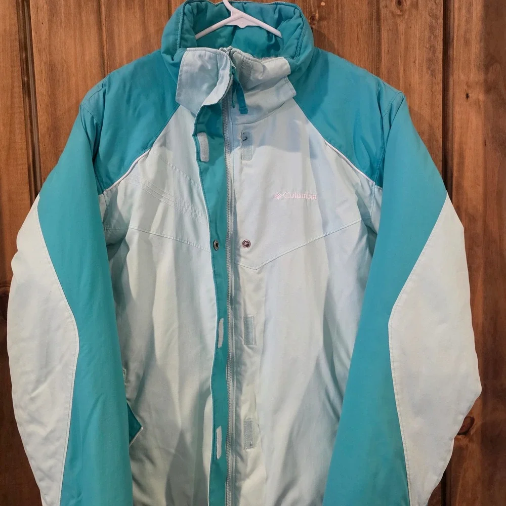 Columbia Winter Jacket Kids Size 18/20 Blue Excellent‎ Fleece Lined Snow Coat